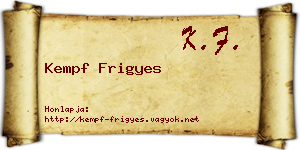 Kempf Frigyes névjegykártya